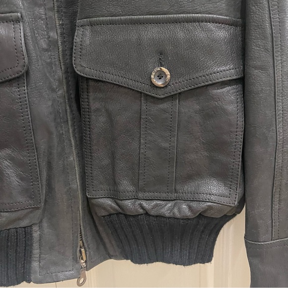 RARE MARLBORO CLASSICS Black Leather Bomber Jacket VINTAGE Oldstock HTF L MENS - Picture 4 of 13